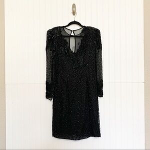 Scala Vintage Sequin Beaded Silk Dress